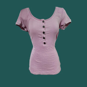 Vintage American Eagle Outfitters lilac short sleeve Henley top